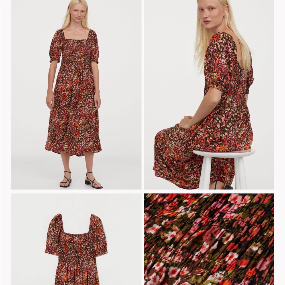 Puff sleeve floral maxi dress